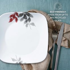 Alternative view of Corelle Lightweight Plates Kyoto Leaves 16-piece Dinnerware Set, Service for 4