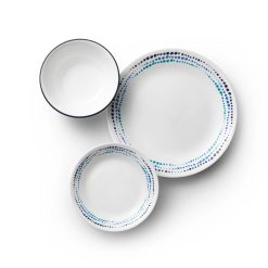 Corelle Lightweight Plates Ocean Blues 18-piece Dinnerware Set, Service for 6