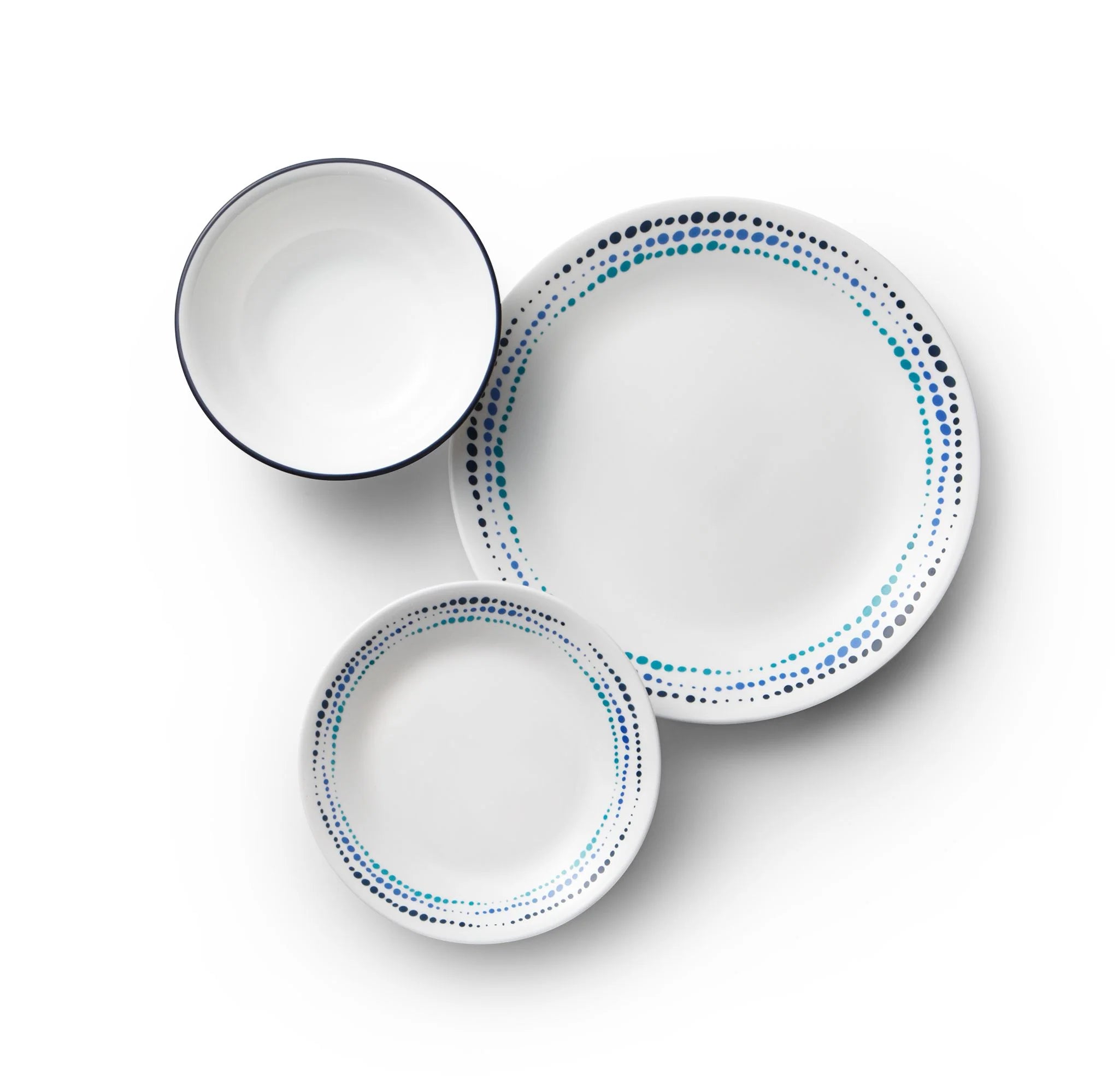 Corelle Lightweight Plates Ocean Blues 18-piece Dinnerware Set, Service for 6