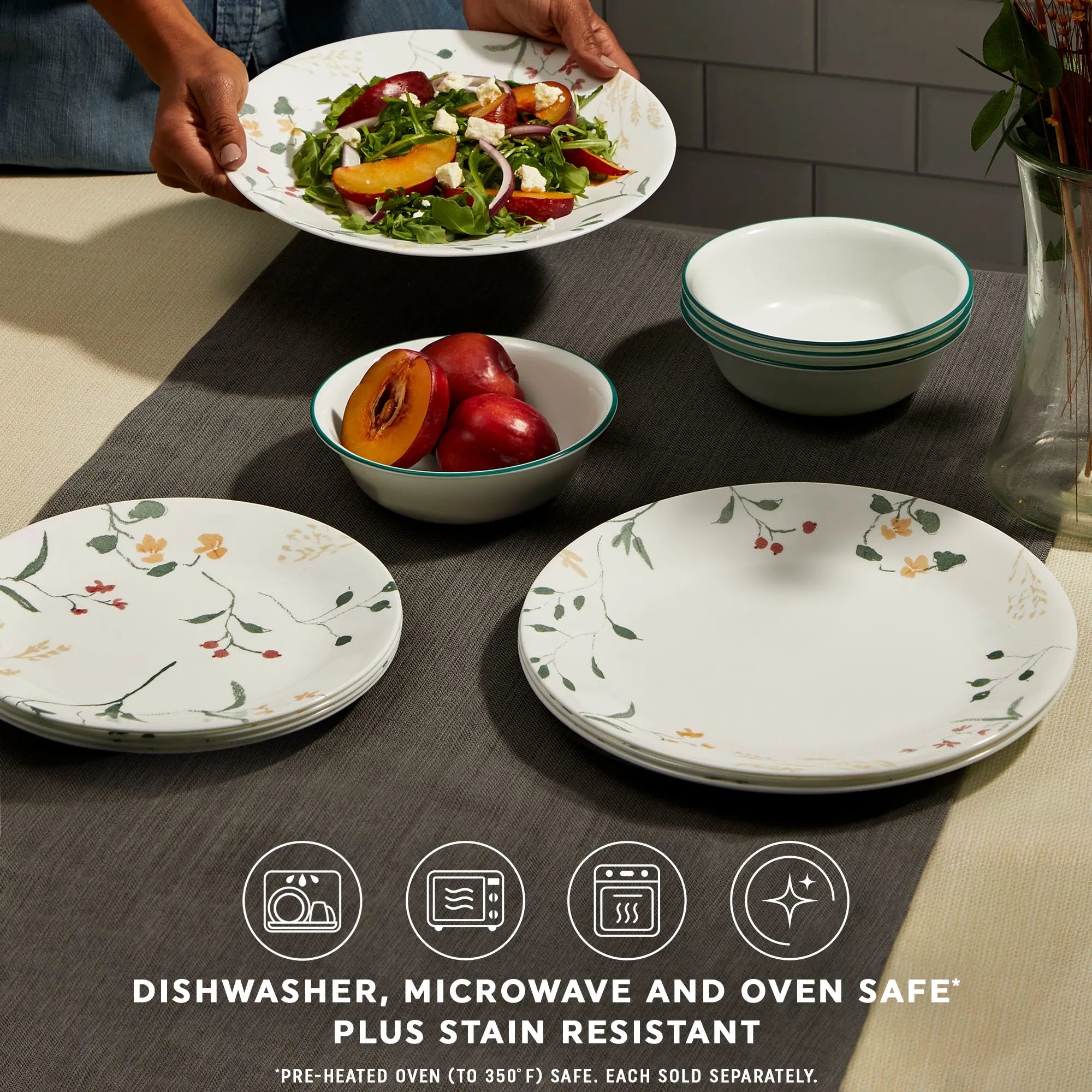 Corelle Lightweight Plates Wildflower Scatter 10.25 Dinner Plate - Image 7