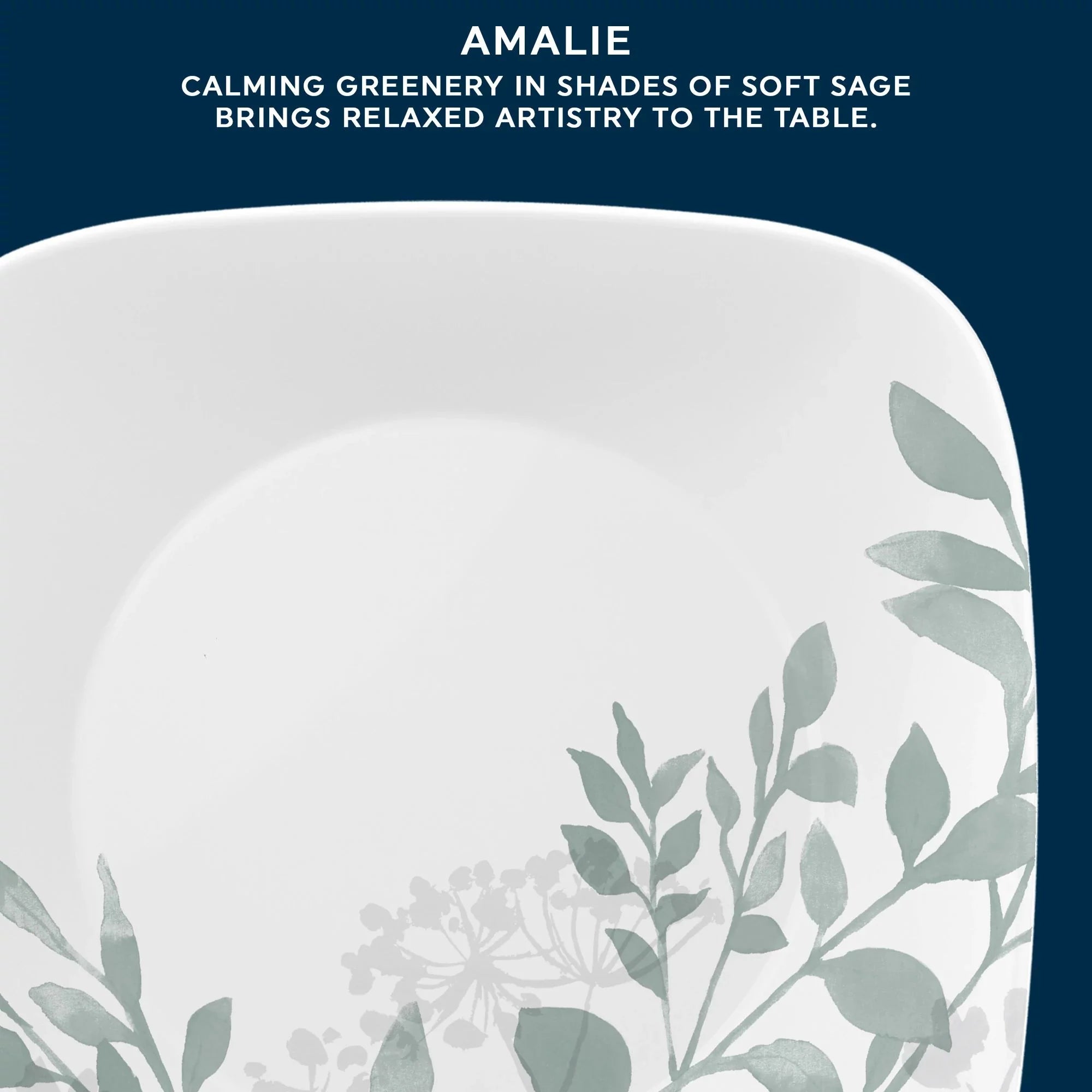 Corelle Lightweight Plates Square Amalie 6.5 Appetizer Plate - Image 4