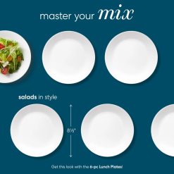 Alternative view of Corelle Lightweight Plates Winter Frost White 8.5 Salad Plates, 6-pack