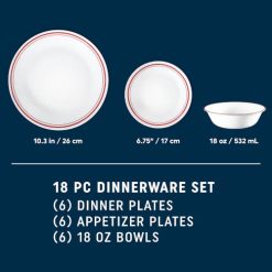 Alternative view of Corelle Lightweight Plates Logan 18-pc Dinnerware Set, Service for 6