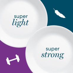 Alternative view of Corelle Lightweight Plates Winter Frost White 50-piece Dinnerware Set, Service for 8, EXCLUSIVE