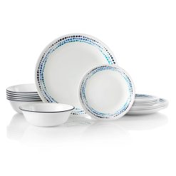 Alternative view of Corelle Lightweight Plates Ocean Blues 18-piece Dinnerware Set, Service for 6