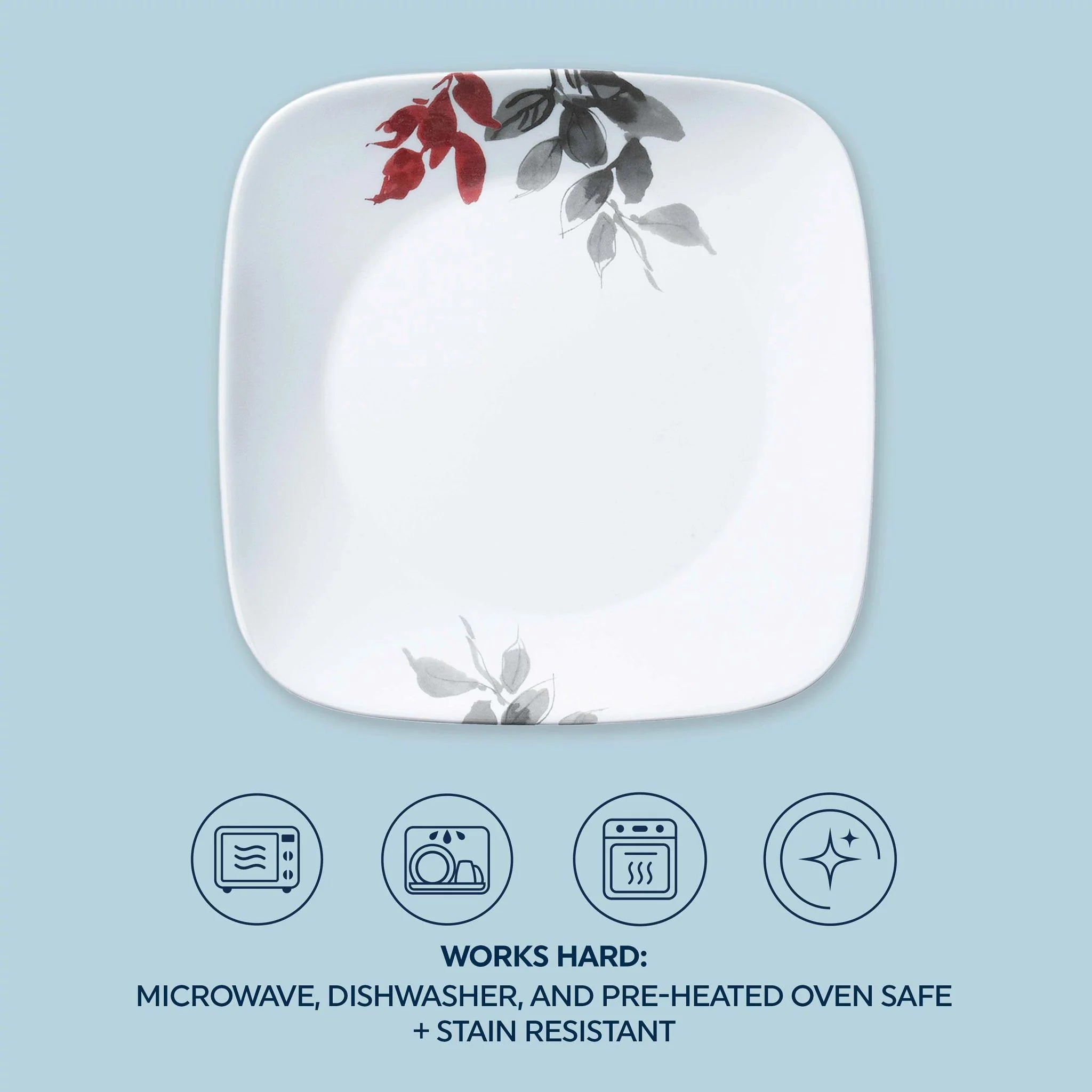 Corelle Lightweight Plates Kyoto Leaves 16-piece Dinnerware Set, Service for 4 - Image 5
