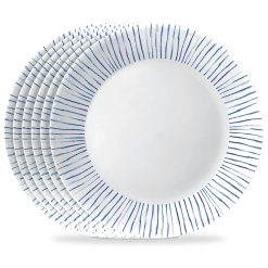 Corelle Lightweight Plates Botanical Stripes 10.25 Dinner Plate, 6 pack