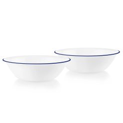 Corelle Lightweight Plates Brilliant Blue Banded 2-quart Serving Bowls, 2-pack