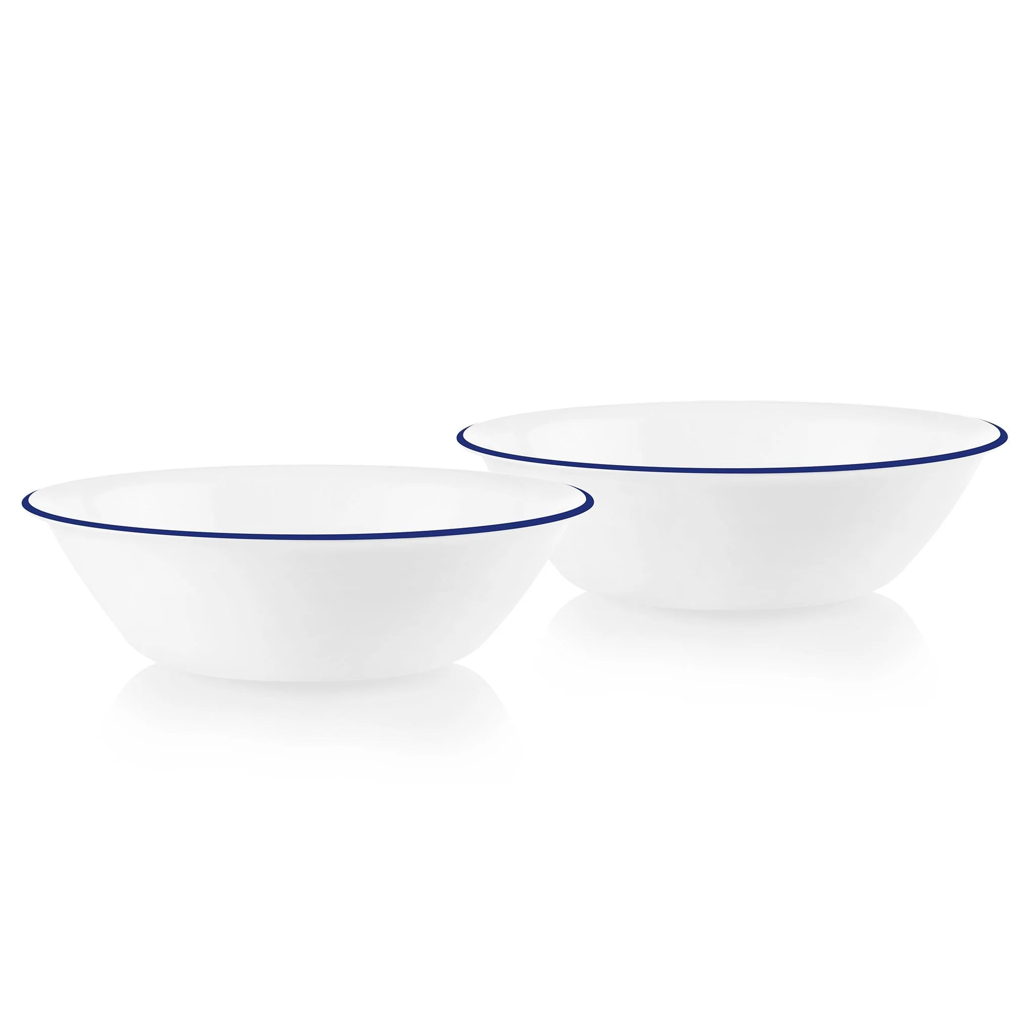 Corelle Lightweight Plates Brilliant Blue Banded 2-quart Serving Bowls, 2-pack
