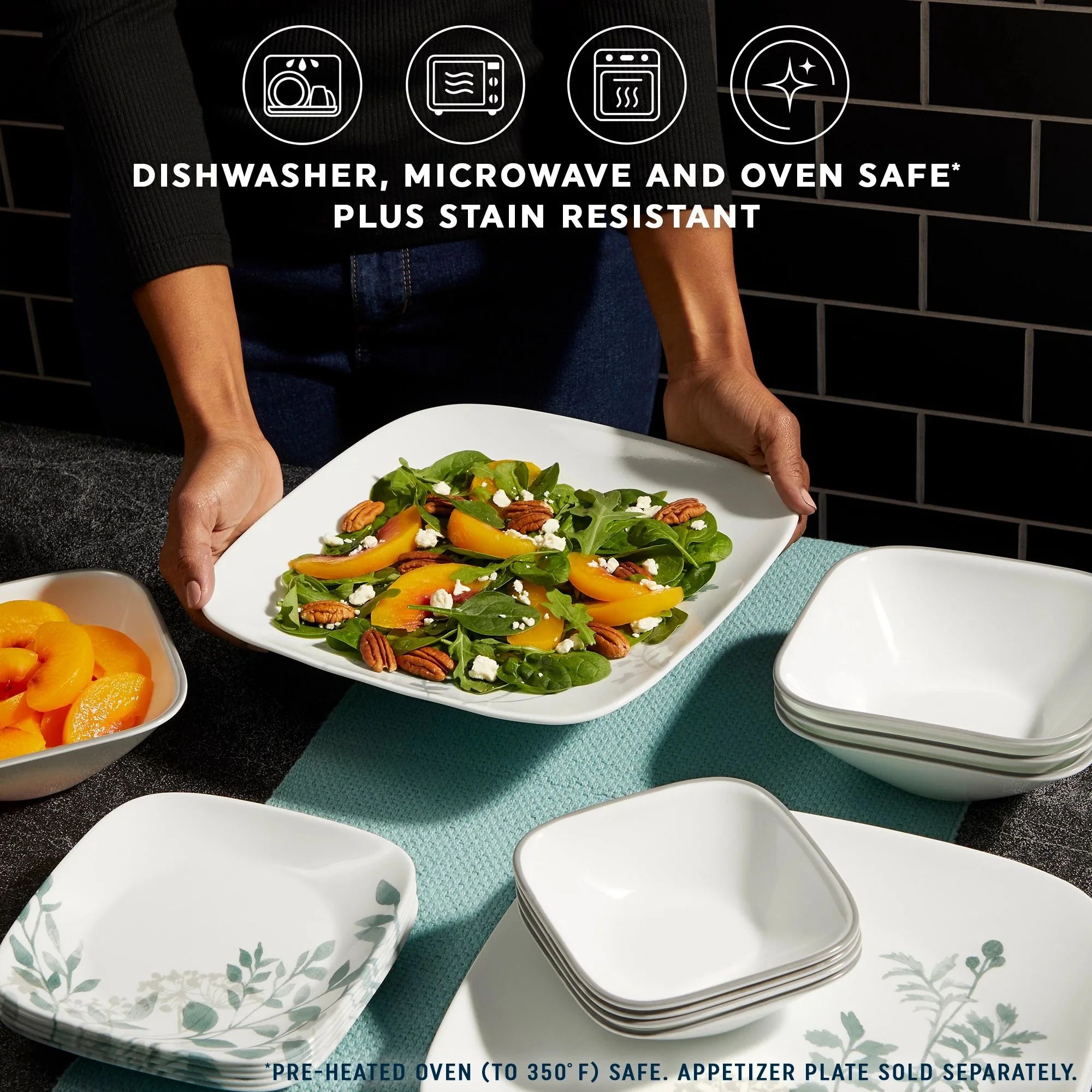 Corelle Lightweight Plates Amalie 16-piece Dinnerware Set, Service for 4 - Image 5