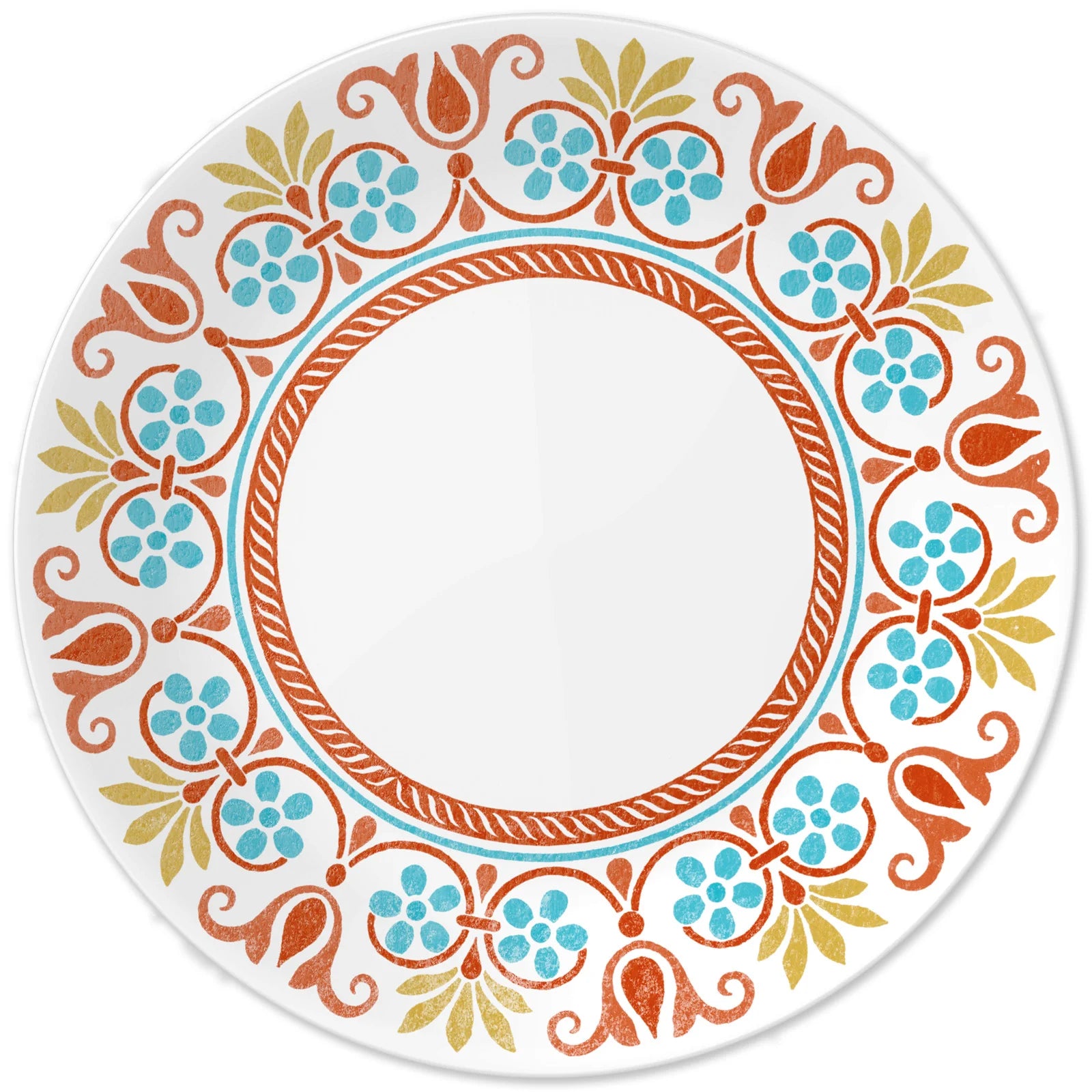 Corelle Lightweight Plates Global Collection Terracotta Dreams 10.25 Dinner Plates, 4-pack