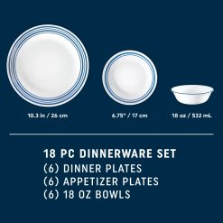 Alternative view of Corelle Lightweight Plates Laila 18-piece Dinnerware Set, Service for 6