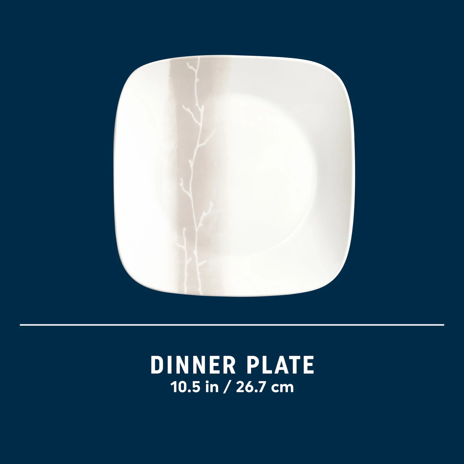 Corelle Lightweight Plates Square Wandering Grove 10.5 Dinner Plate - Image 6