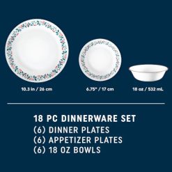 Alternative view of Corelle Lightweight Plates Winter Berries 18-pc Dinnerware Set, Service for 6