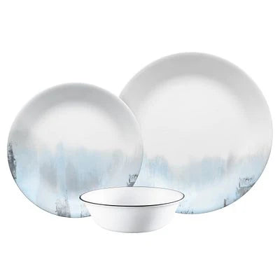 Corelle Lightweight Plates Tranquil Reflections 12-piece Dinnerware Set, Service for 4