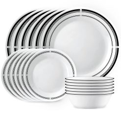 Corelle Lightweight Plates Brasserie 18-piece Dinnerware Set, Service for 6