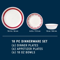 Alternative view of Corelle Lightweight Plates Sadie 18-piece Dinnerware Set, Service for 6