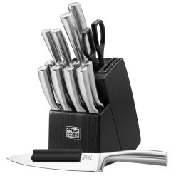 Corelle Lightweight Plates Chicago Dinnerware Malden  16-piece Stainless Steel Block Set