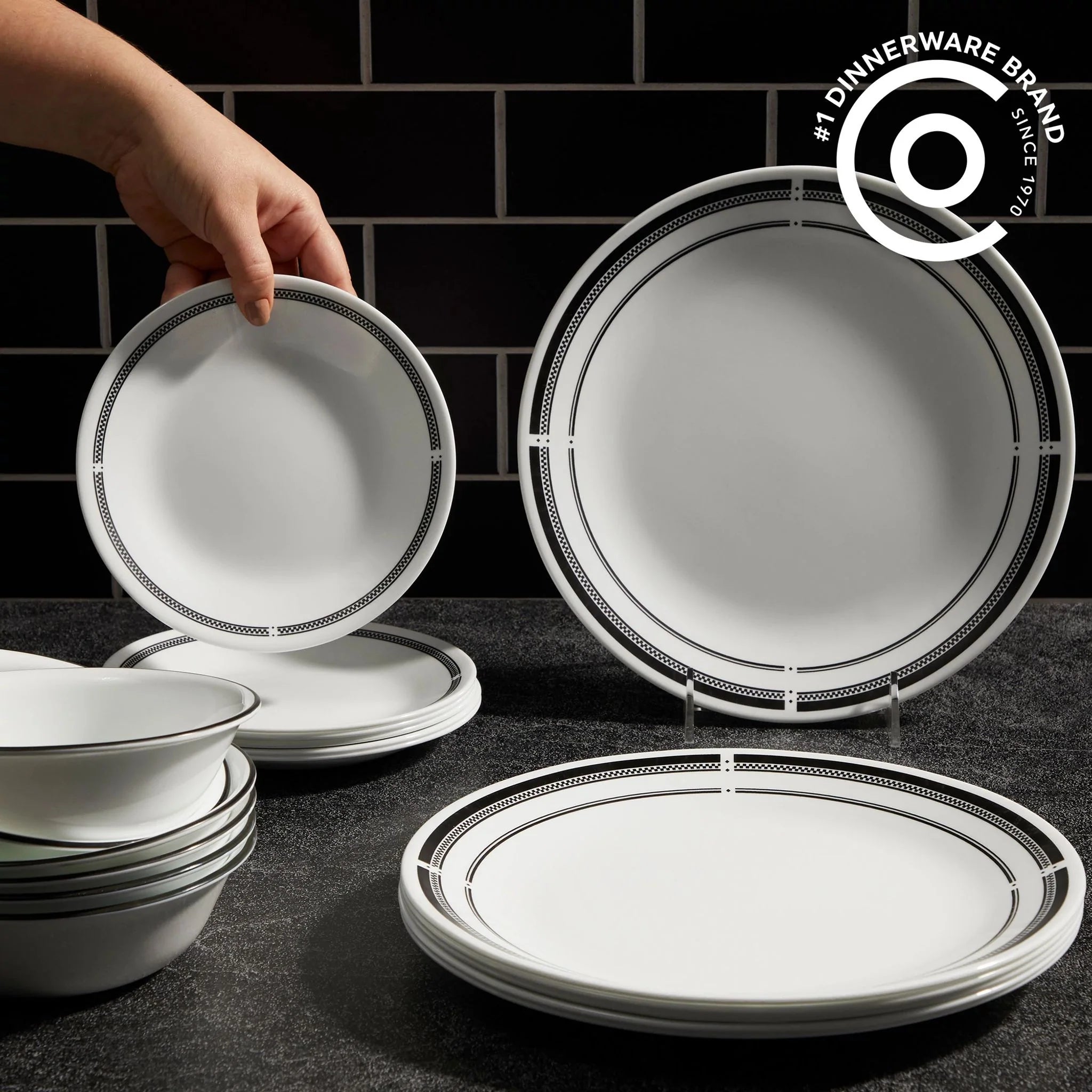Corelle Lightweight Plates Brasserie 18-piece Dinnerware Set, Service for 6 - Image 3