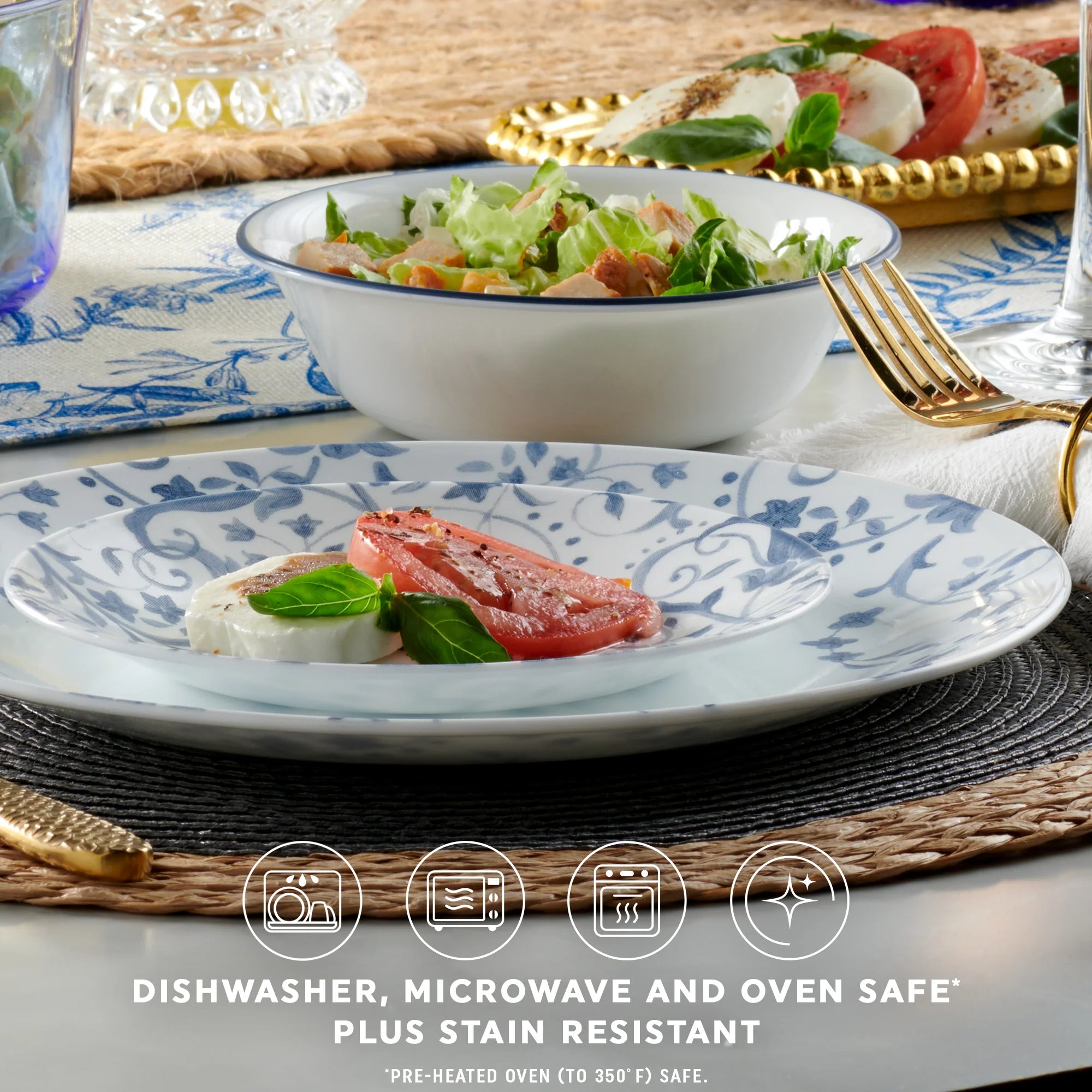 Corelle Lightweight Plates Darlington 12-piece Dinnerware Set, Service for 4 - Image 3