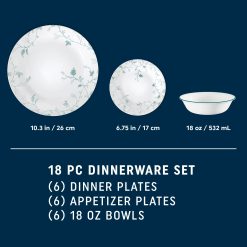 Alternative view of Corelle Lightweight Plates Chambord 18-piece Dinnerware Set, Service for 6