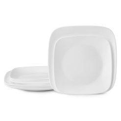Corelle Lightweight Plates Boutique Vivid White 8-piece Dinnerware Set, Service for 4