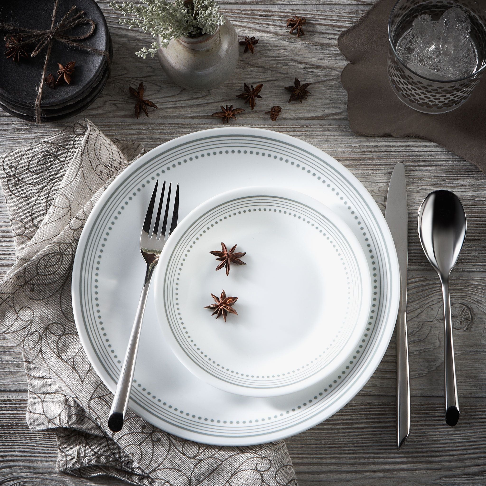 Corelle Lightweight Plates Mystic Gray 78-piece Dinnerware Set, Service for 12 - Image 4