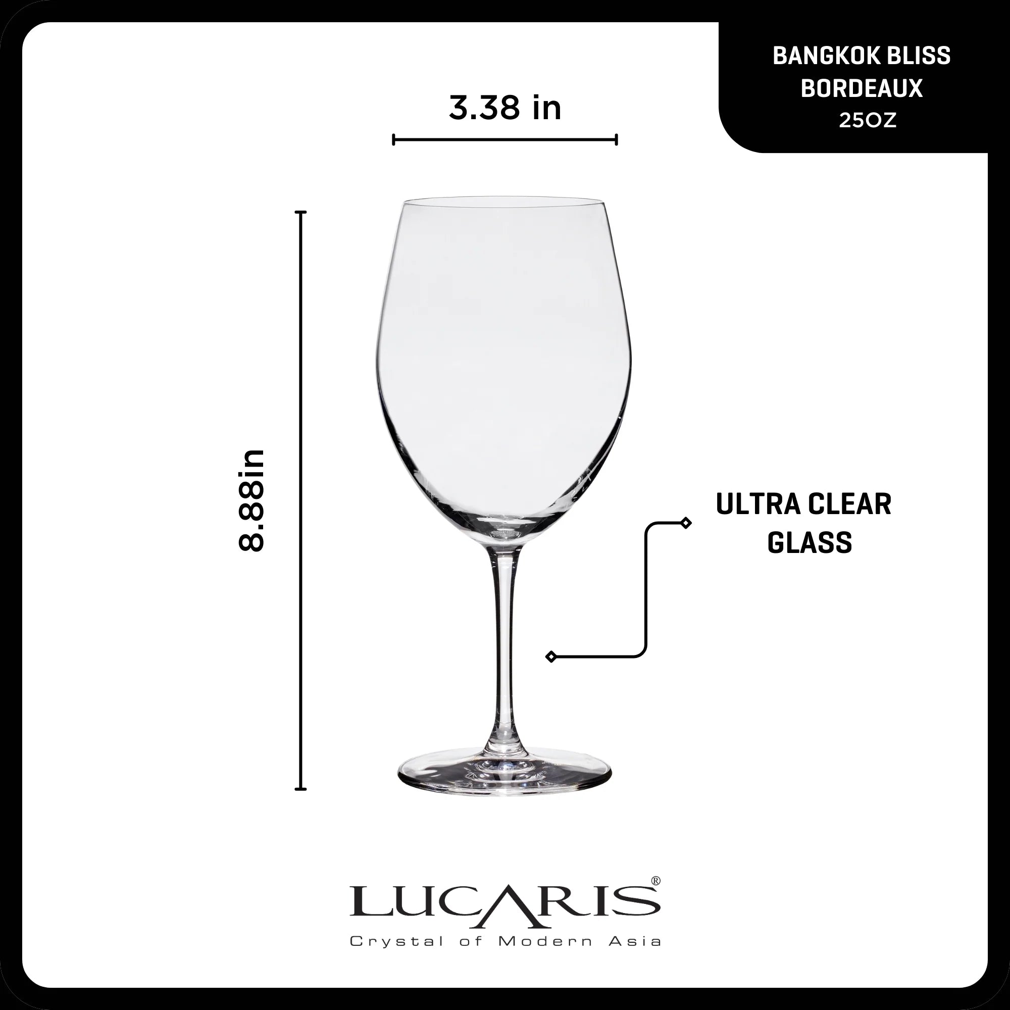 Lucaris Bangkok Bliss Bordeaux Glasses (4-Pieces), 25-ounce, Dishwasher Safe, Lead-free Crystalline - Image 2