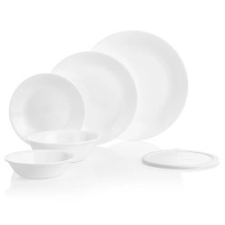 Alternative view of Corelle Lightweight Plates Winter Frost White 66-piece Dinnerware Set, Service for 12