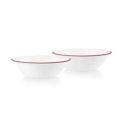 Corelle Lightweight Plates Radiant Red Banded 1-quart Serving Bowls, 2-pack