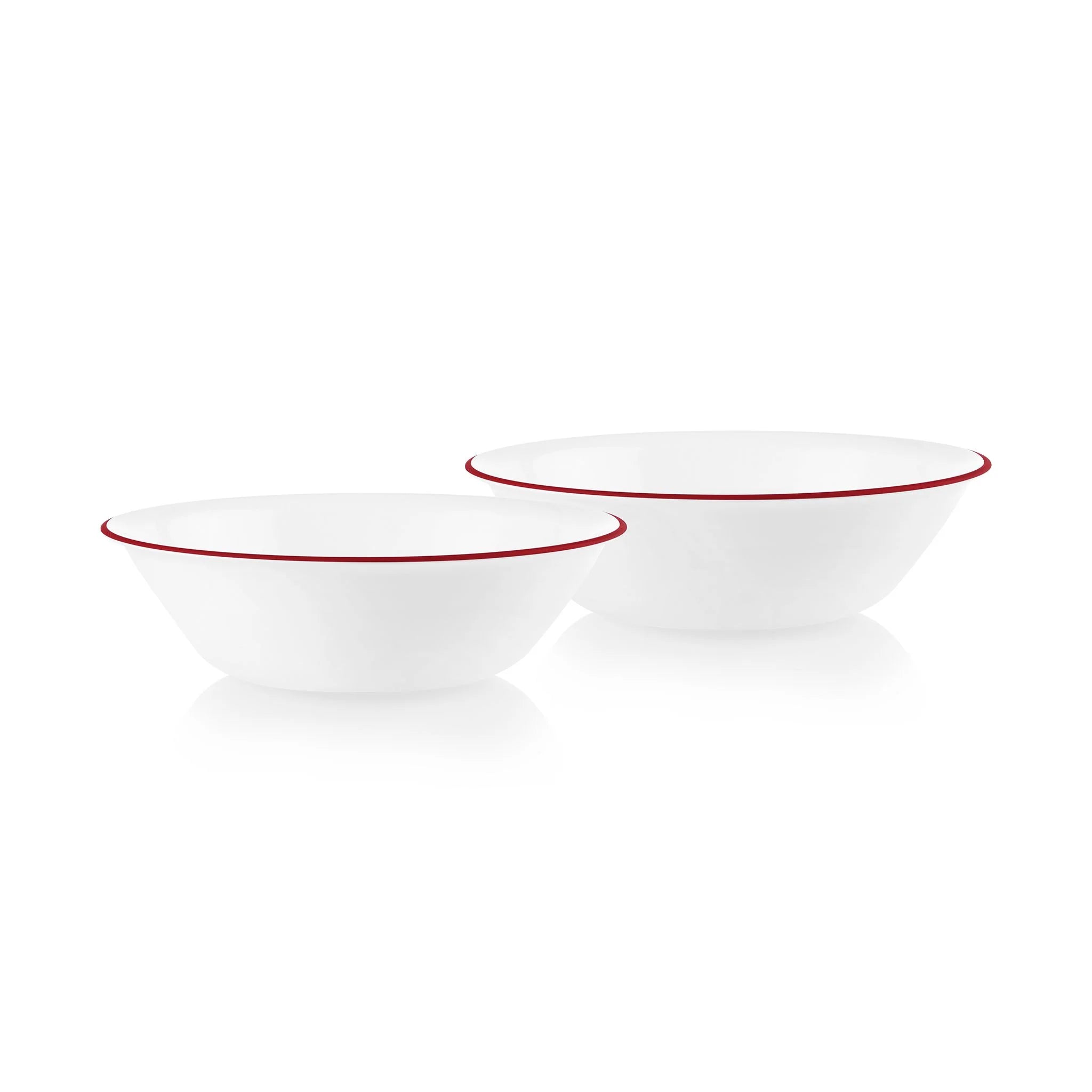 Corelle Lightweight Plates Radiant Red Banded 1-quart Serving Bowls, 2-pack