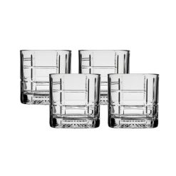 Ocean Glass Traze FTR Rocks Glasses (4-Pieces), 12-ounce, Dishwasher Safe