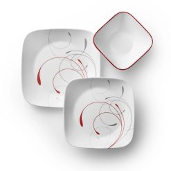 Alternative view of Corelle Lightweight Plates Square Splendor 18-piece Dinnerware Set, Service for 6