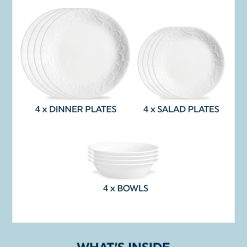 Alternative view of Corelle Lightweight Plates Bella Faenza 12-piece Dinnerware Set, Service for 4