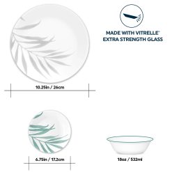 Alternative view of Corelle Lightweight Plates Solar Print 18-piece Dinnerware Set, Service for 6, EXCLUSIVE