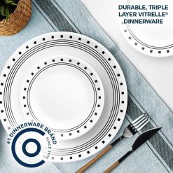 Alternative view of Corelle Lightweight Plates City Block 18-piece Mugless Dinnerware Set, Service for 6