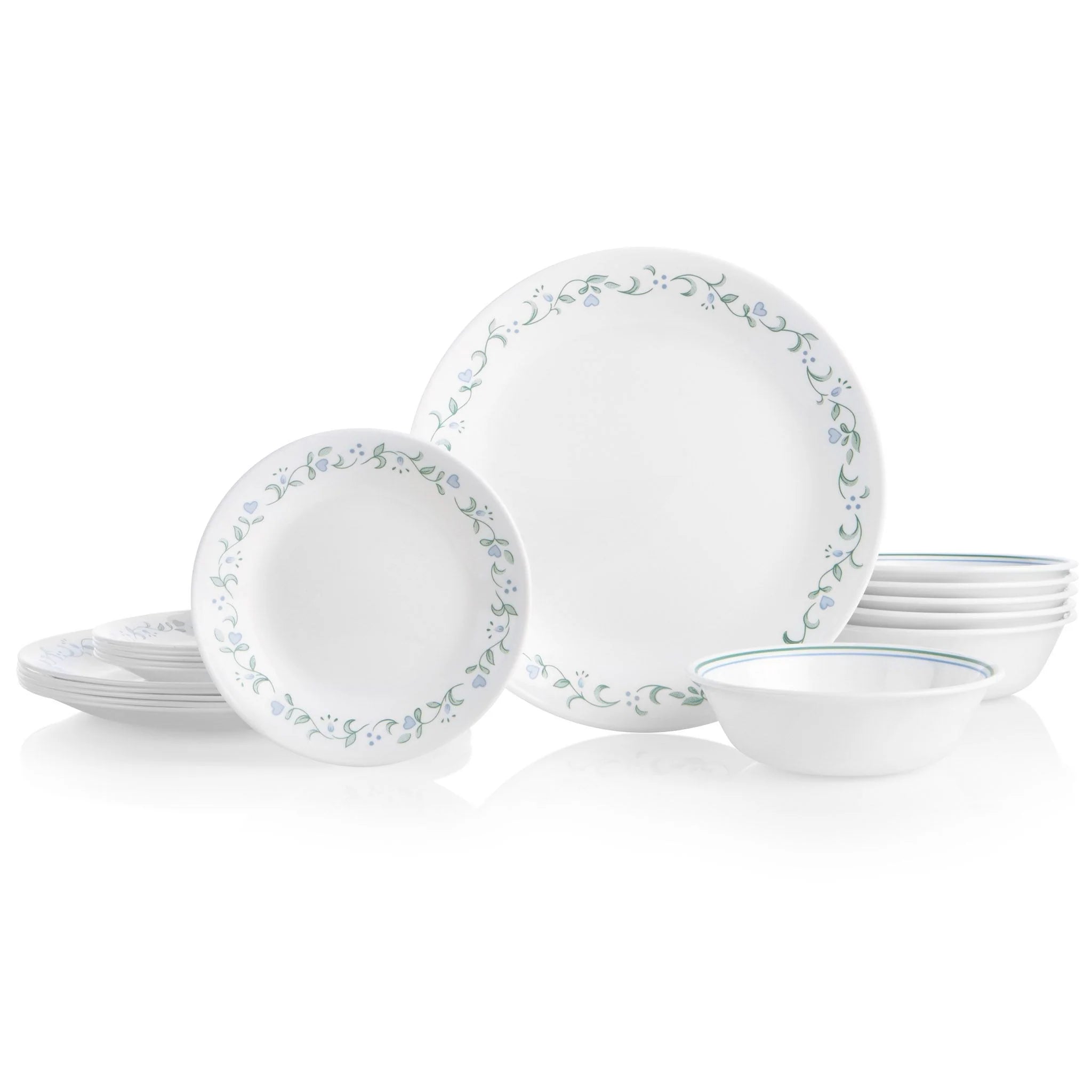 Corelle Lightweight Plates Country Cottage 18-piece Dinnerware Set, Service for 6