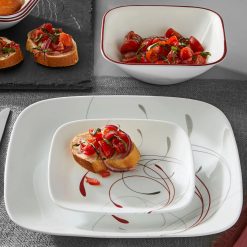 Alternative view of Corelle Lightweight Plates Square Splendor 12-piece Dinnerware Set with Appetizer Plates, Service for 4