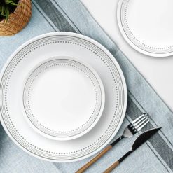 Alternative view of Corelle Lightweight Plates Mystic Gray 12-piece Dinnerware Set, Service for 4