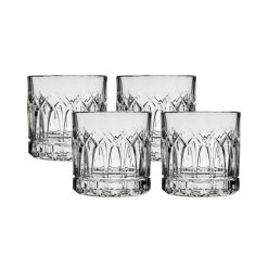 Ocean Glass Traze PST Rocks Glasses (4-Pieces), 12-ounce, Dishwasher Safe