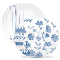 Corelle Lightweight Plates Botanical Stripes 8.5 Salad Plates, 6 Pack