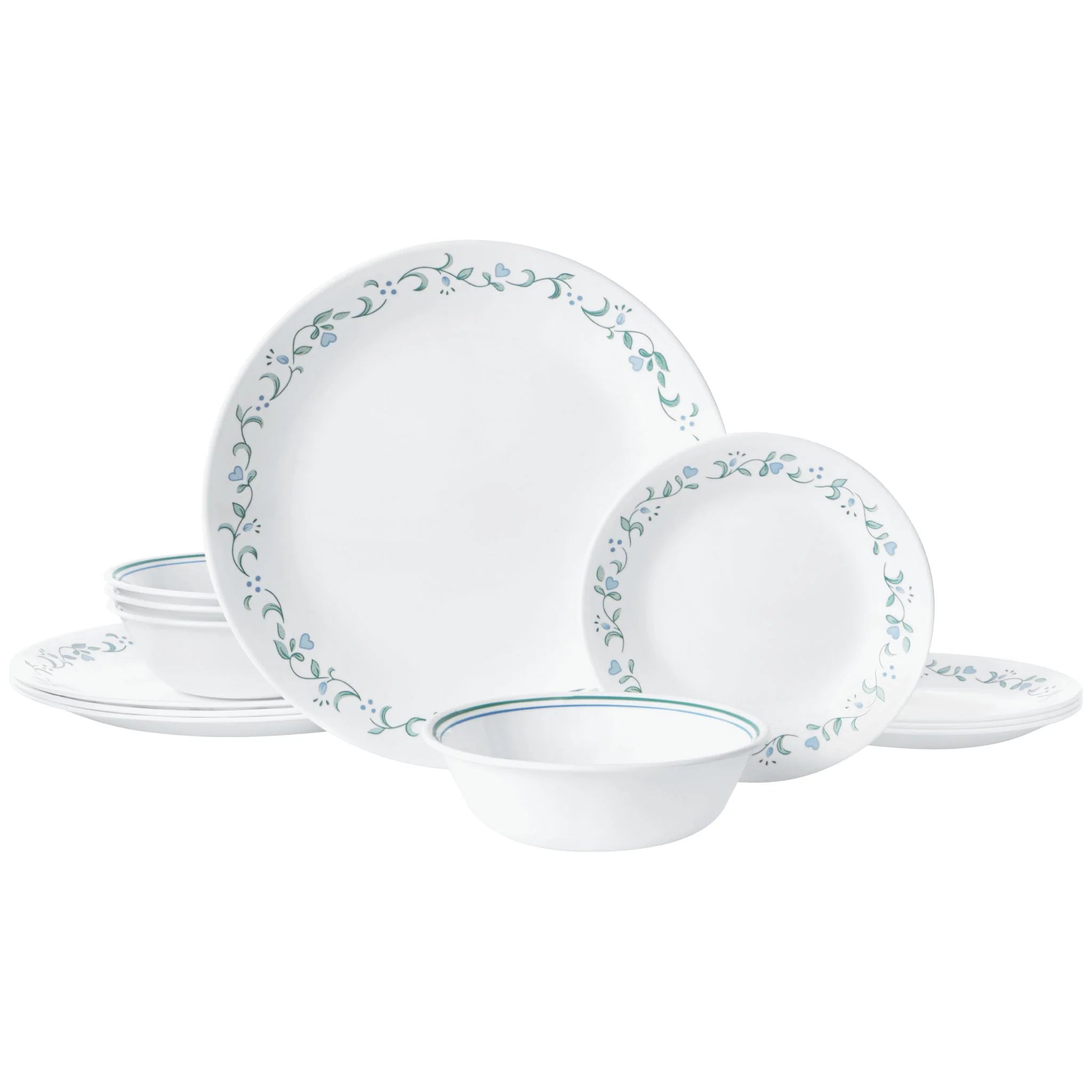 Corelle Lightweight Plates Country Cottage 12-piece Dinnerware Set, Service for 4