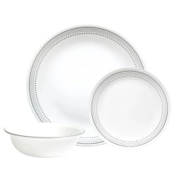 Corelle Lightweight Plates Mystic Gray 12-piece Dinnerware Set, Service for 4