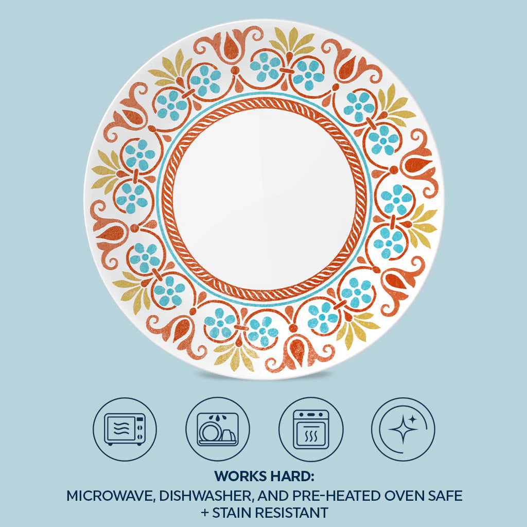 Corelle Lightweight Plates Global Collection Terracotta Dreams 10.25 Dinner Plates, 4-pack - Image 7