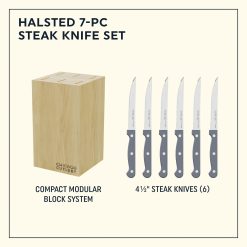 Alternative view of Corelle Lightweight Plates Chicago Dinnerware Halsted 7-piece Steak Knife Set