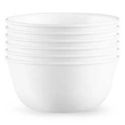 Corelle Lightweight Plates Winter Frost White 28-ounce Large Soup Bowls, 6-pack