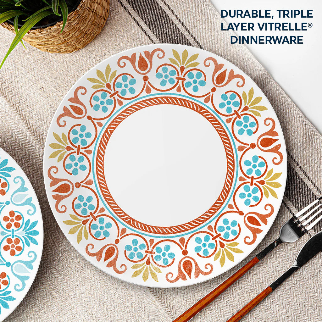 Corelle Lightweight Plates Global Collection Terracotta Dreams 10.25 Dinner Plates, 4-pack - Image 4