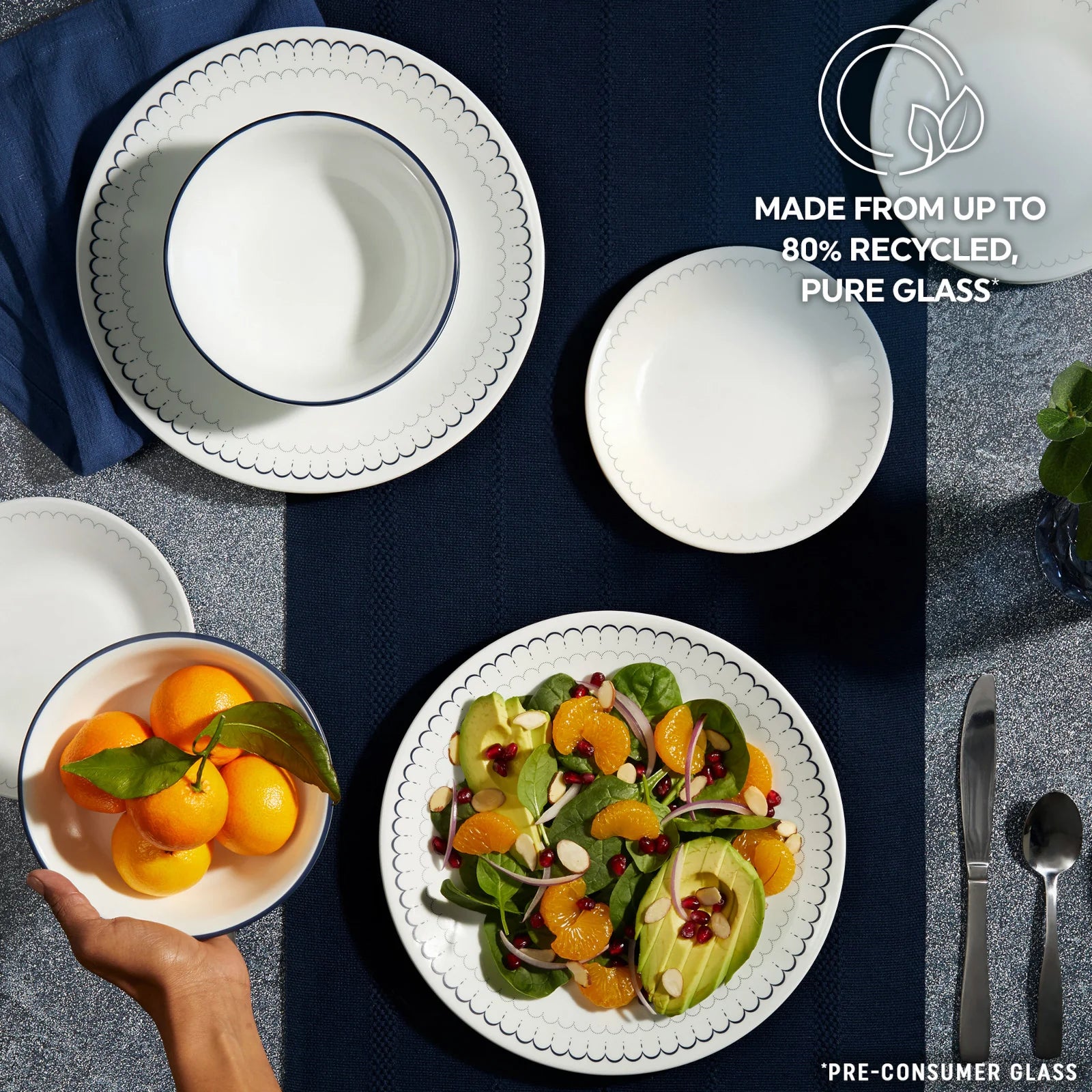 Corelle Lightweight Plates Caspian Lace 66-piece Dinnerware Set, Service for 12 - Image 4