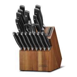 Alternative view of Corelle Lightweight Plates Chicago Dinnerware Insignia Classic 18-piece Block Set with Built-in Sharpener