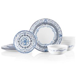 Corelle Lightweight Plates Portofino 18-piece Dinnerware Set, Service for 6
